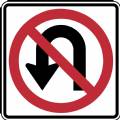 No U Turn Sign